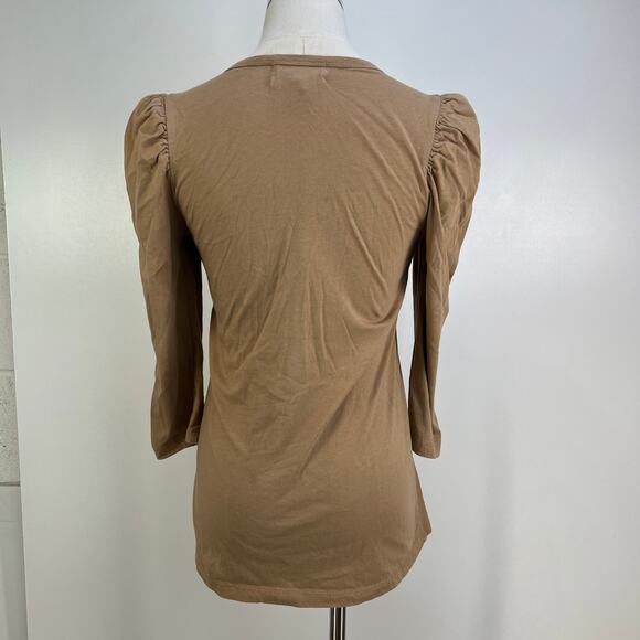 Pomander Place Tan Vesty Long Sleeve Crewneck Top Blouse - Picture 9 of 10